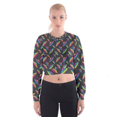 Alien Patterns Vector Graphic Cropped Sweatshirt by BangZart