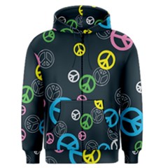 Peace & Love Pattern Men s Zipper Hoodie