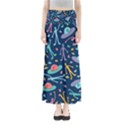 Alien Pattern Blue Full Length Maxi Skirt View1
