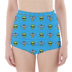 Alien Pattern High-waisted Bikini Bottoms by BangZart