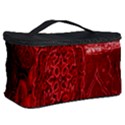 Red Background Patchwork Flowers Cosmetic Storage Case View2
