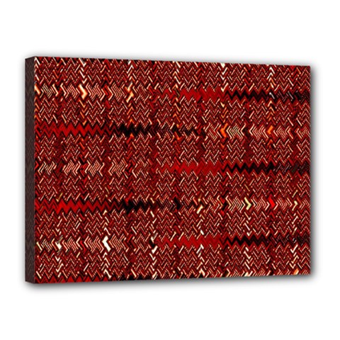 Rust Red Zig Zag Pattern Canvas 16  X 12  by BangZart