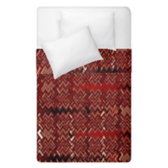 Rust Red Zig Zag Pattern Duvet Cover Double Side (single Size) by BangZart