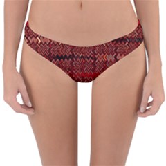 Rust Red Zig Zag Pattern Reversible Hipster Bikini Bottoms