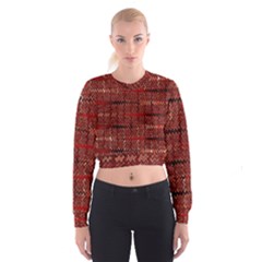 Rust Red Zig Zag Pattern Cropped Sweatshirt