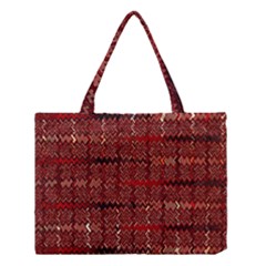 Rust Red Zig Zag Pattern Medium Tote Bag