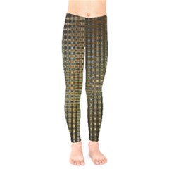 Background Colors Of Green And Gold In A Wave Form Kids  Legging