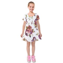 Texture Pattern Fabric Design Kids  Short Sleeve Velvet Dress