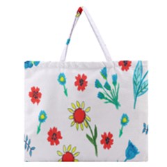 Flowers Fabric Design Zipper Large Tote Bag by BangZart