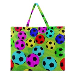 Balls Colors Zipper Large Tote Bag