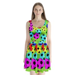 Balls Colors Split Back Mini Dress 