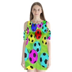 Balls Colors Shoulder Cutout Velvet  One Piece by BangZart