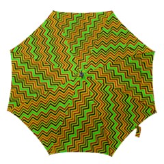 Green Red Brown Zig Zag Background Hook Handle Umbrellas (medium)