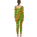 Green Red Brown Zig Zag Background Long Sleeve Catsuit View2