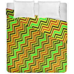 Green Red Brown Zig Zag Background Duvet Cover Double Side (california King Size)