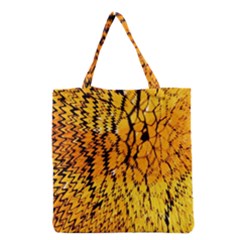 Yellow Chevron Zigzag Pattern Grocery Tote Bag