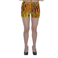 Yellow Chevron Zigzag Pattern Skinny Shorts