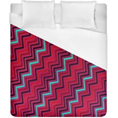 Red Turquoise Black Zig Zag Background Duvet Cover (california King Size)