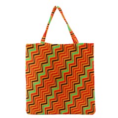 Orange Turquoise Red Zig Zag Background Grocery Tote Bag by BangZart