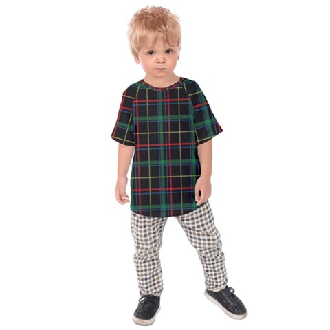 Tartan Plaid Pattern Kids Raglan Tee by BangZart