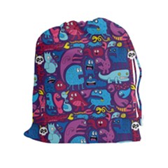 Hipster Pattern Animals And Tokyo Drawstring Pouches (xxl)