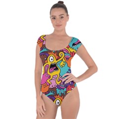 Monster Patterns Short Sleeve Leotard 