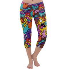 Monster Patterns Capri Yoga Leggings