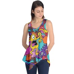 Monster Patterns Sleeveless Tunic by BangZart