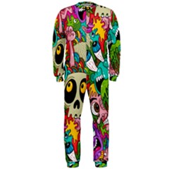 Crazy Illustrations & Funky Monster Pattern Onepiece Jumpsuit (men) 