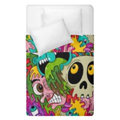 Crazy Illustrations & Funky Monster Pattern Duvet Cover Double Side (single Size)