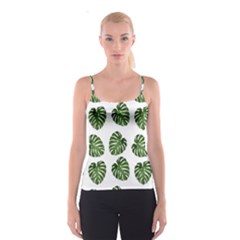 Leaf Pattern Seamless Background Spaghetti Strap Top