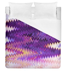 Purple And Yellow Zig Zag Duvet Cover (queen Size)