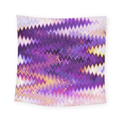 Purple And Yellow Zig Zag Square Tapestry (small)