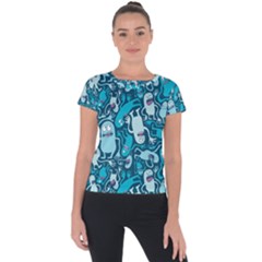 Monster Pattern Short Sleeve Sports Top  by BangZart