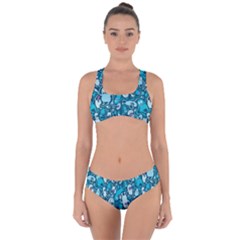 Monster Pattern Criss Cross Bikini Set by BangZart