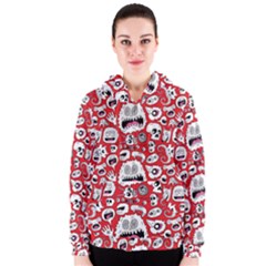 Another Monster Pattern Women s Zipper Hoodie