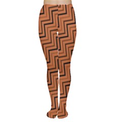 Brown Zig Zag Background Women s Tights