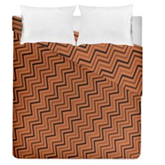 Brown Zig Zag Background Duvet Cover Double Side (queen Size)