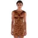 Brown Zig Zag Background Wrap Front Bodycon Dress View1