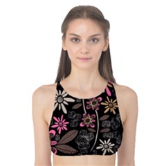Flower Art Pattern Tank Bikini Top