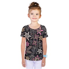 Flower Art Pattern Kids  One Piece Tee