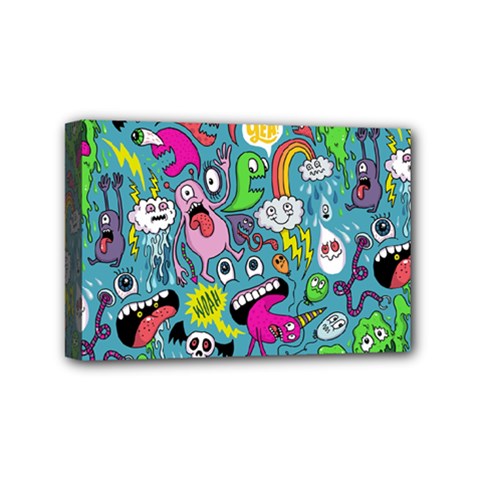 Monster Party Pattern Mini Canvas 6  X 4  by BangZart