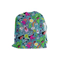 Monster Party Pattern Drawstring Pouches (large) 