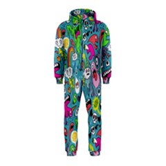 Monster Party Pattern Hooded Jumpsuit (kids)