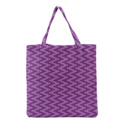 Zig Zag Background Purple Grocery Tote Bag