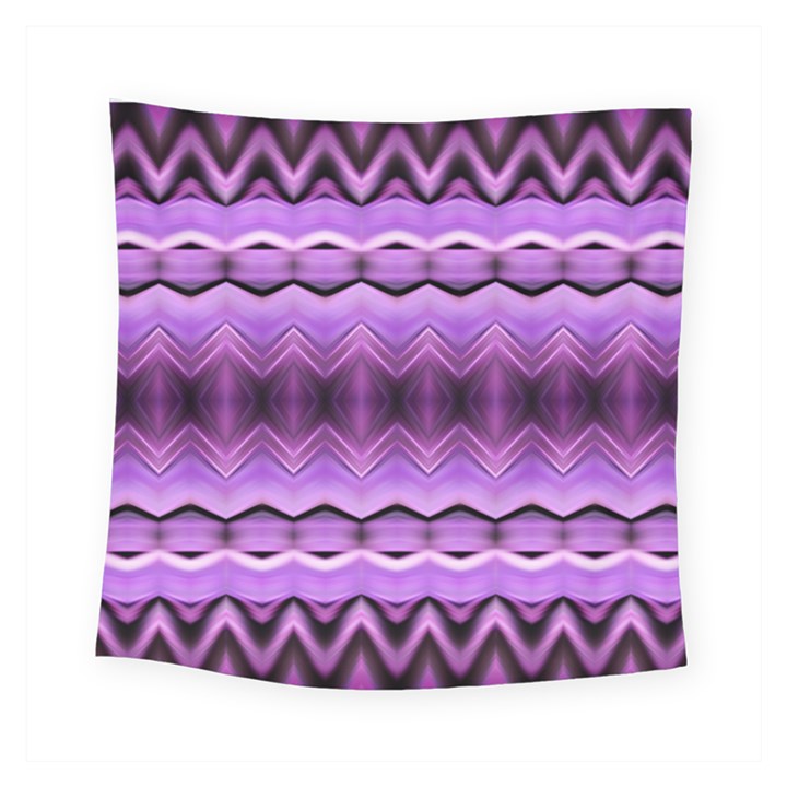 Purple Pink Zig Zag Pattern Square Tapestry (Small)