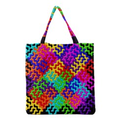 3d Fsm Tessellation Pattern Grocery Tote Bag by BangZart