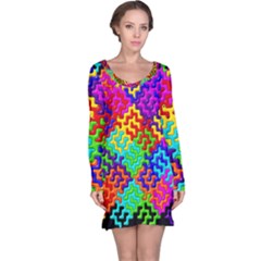 3d Fsm Tessellation Pattern Long Sleeve Nightdress