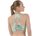 Illustration Of Butterflies And Flowers Ornament On Green Background Sweetheart Sports Bra View2