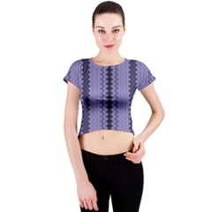 Zig Zag Repeat Pattern Crew Neck Crop Top